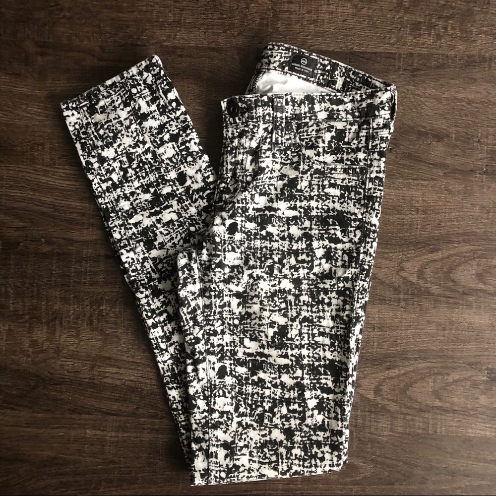 🌟 AG The Legging Super Skinny Cord Wht/Blk - Picture 1 of 6